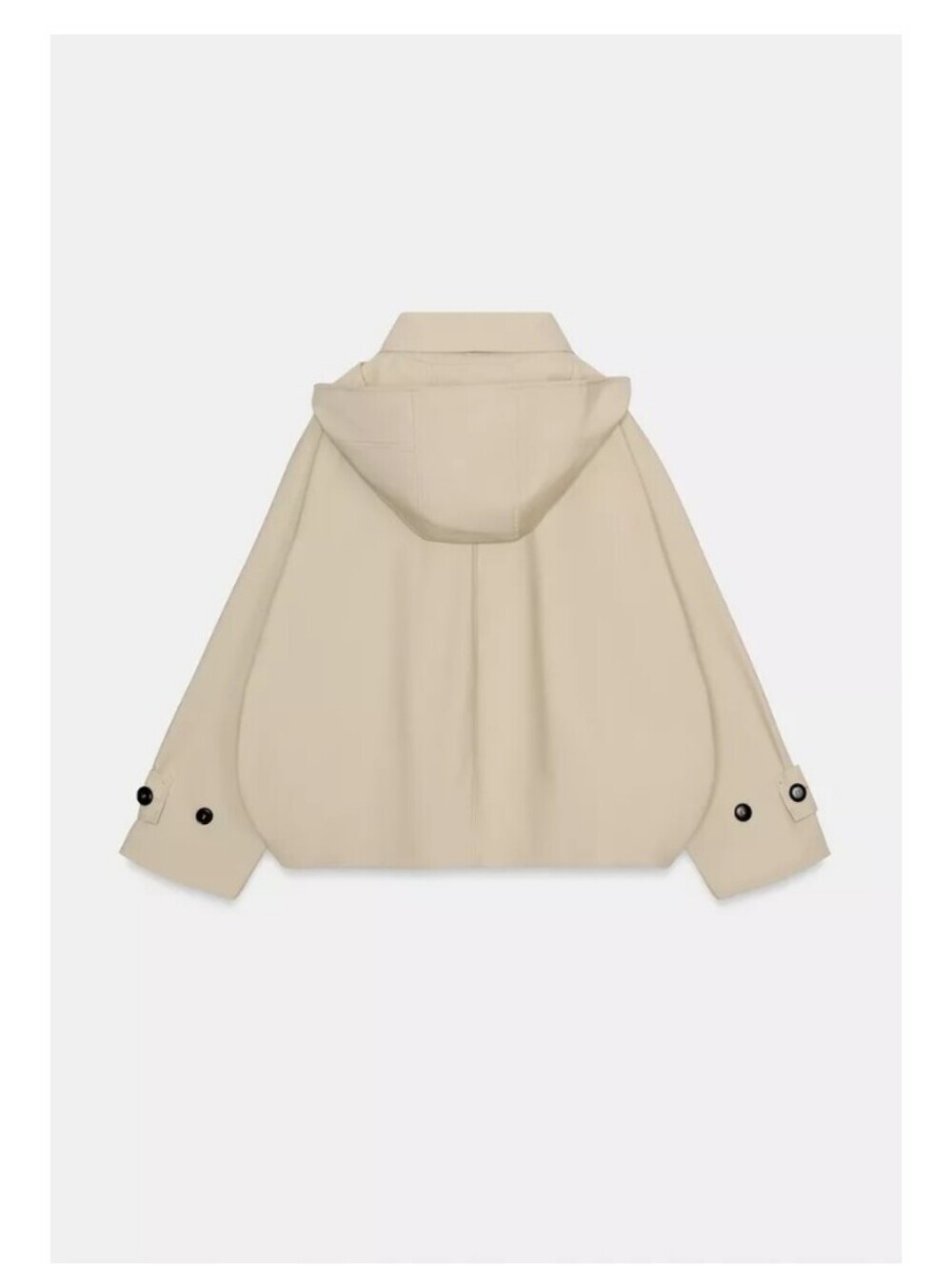 Zara ZW Collection Cropped Water Resistant Beige Trench Coat Jacket - Picture 12 of 12